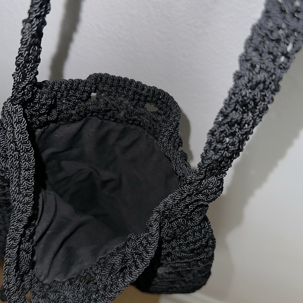 Crochet Black Crossbody Bag - Picture 4 of 5